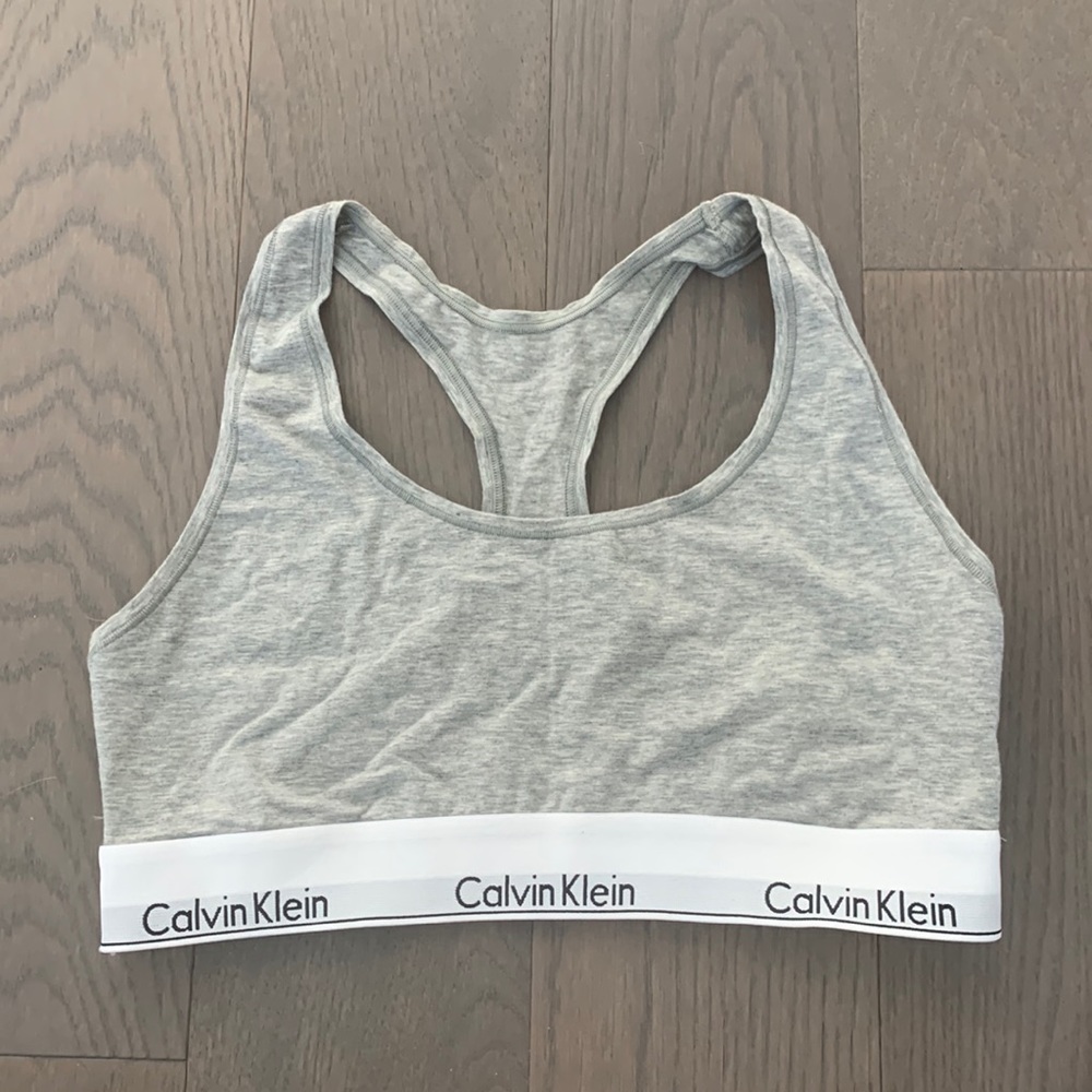 Calvin Klein grey sports bra, size large